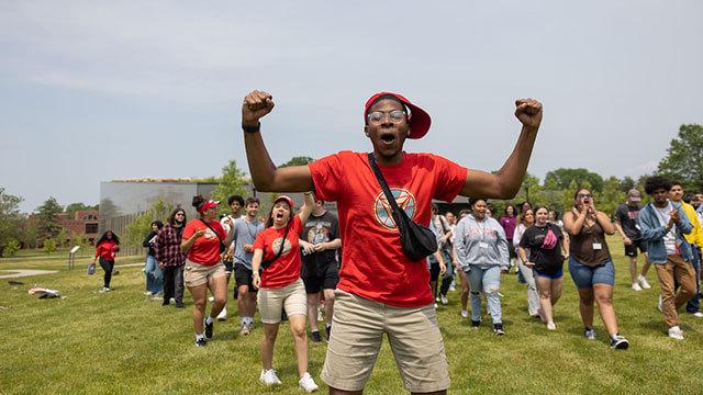 Red Cap excited to play icebreaker with new students